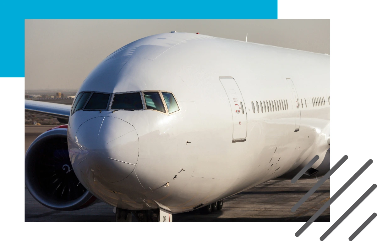 front of Boeing 777 composite image
