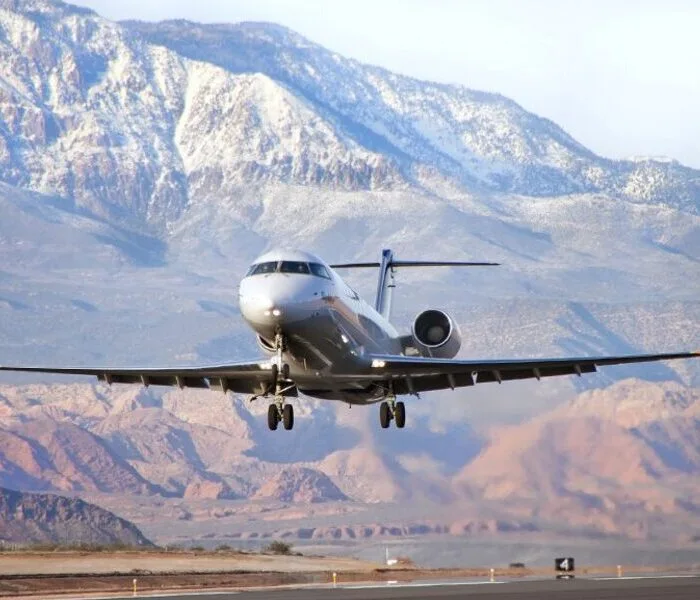 canada crj 200 regional jet taking off