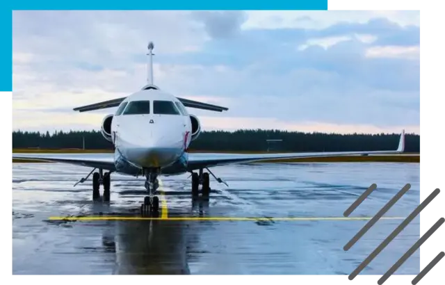 front wide view of the falcon 7x