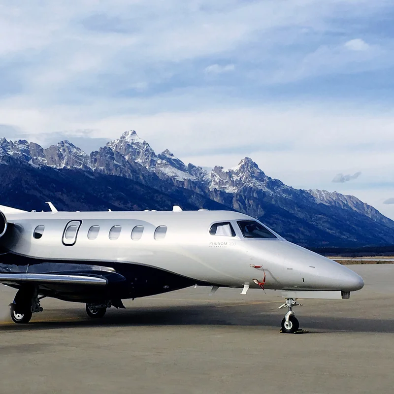 grand tetons near jackson hole with phenom 300